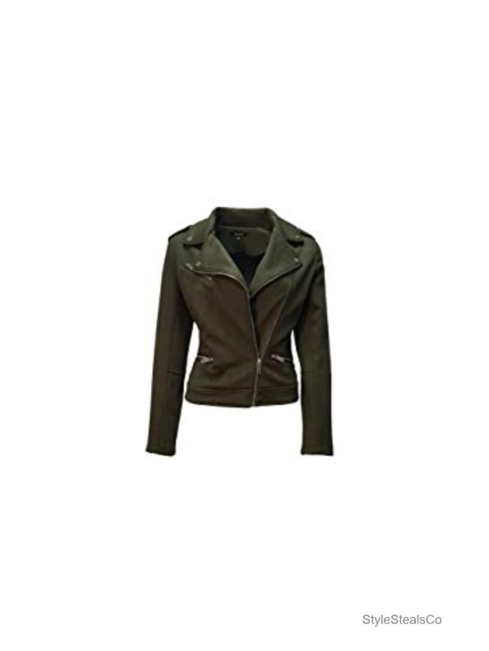 Faux Suede Jacket Women Long Sleeve Zip Up Peacoat Casual Outwear